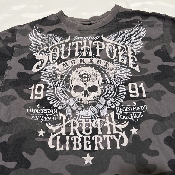 Vintage Y2K SouthPole T Shirt Mens XL Premium Truth Liberty Camo Short Sleeve - Picture 2 of 9